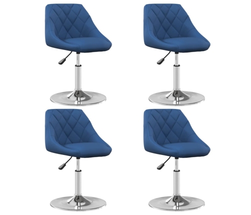 Sillas de comedor giratorias 4 unidades terciopelo azul