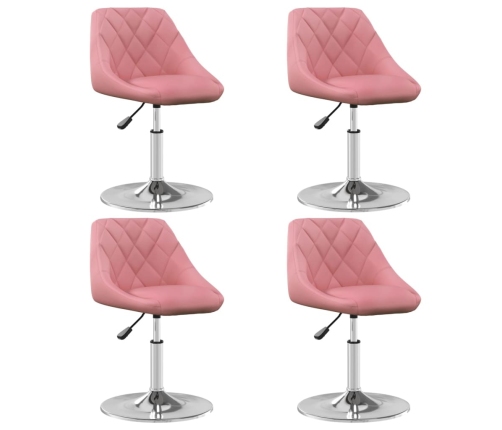 Sillas de comedor giratorias 4 unidades de terciopelo rosa