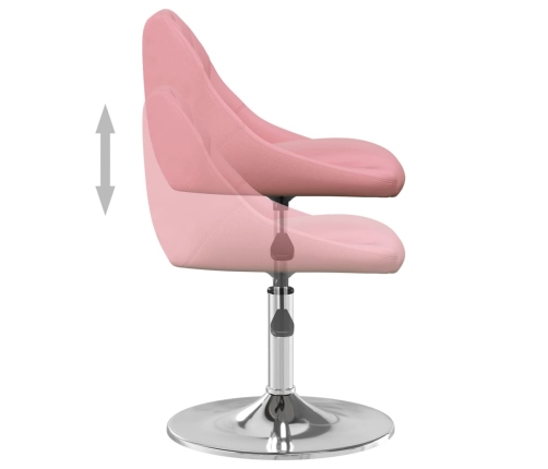 Sillas de comedor giratorias 4 unidades de terciopelo rosa