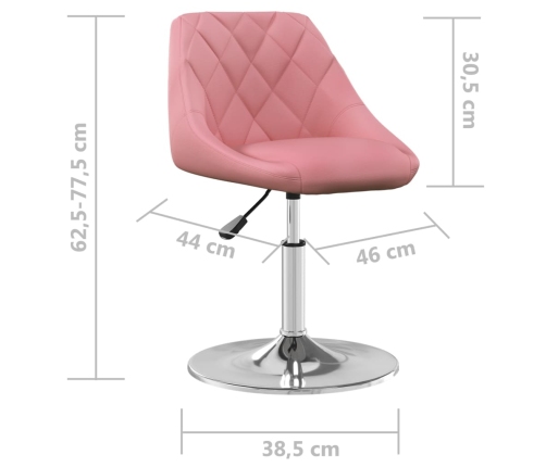 Sillas de comedor giratorias 4 unidades de terciopelo rosa