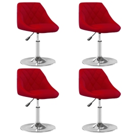Sillas de comedor giratorias 4 unidades terciopelo rojo tinto