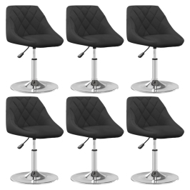 Silla de comedor giratoria 6 uds terciopelo negro