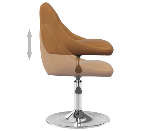 Silla de comedor giratoria 6 uds terciopelo marrón