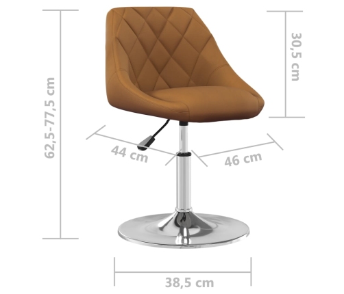 Silla de comedor giratoria 6 uds terciopelo marrón