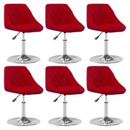 Sillas de comedor giratorias 6 unidades terciopelo rojo tinto