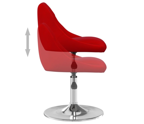 Sillas de comedor giratorias 6 unidades terciopelo rojo tinto