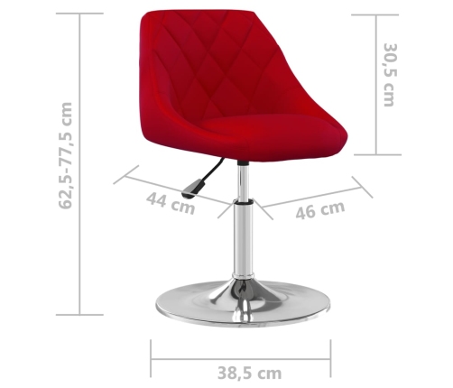 Sillas de comedor giratorias 6 unidades terciopelo rojo tinto