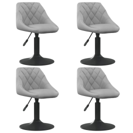 Sillas de comedor giratorias 4 unidades terciopelo gris claro