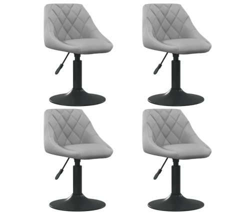 Sillas de comedor giratorias 4 unidades terciopelo gris claro