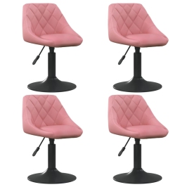 Sillas de comedor giratorias 4 unidades de terciopelo rosa