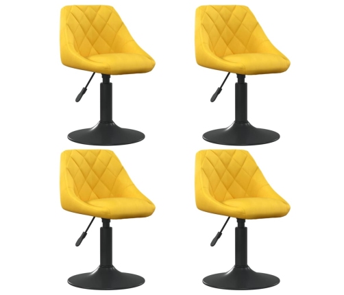 Sillas de comedor giratorias 4 uds terciopelo amarillo mostaza