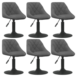 Sillas de comedor giratorias 6 unidades terciopelo gris oscuro