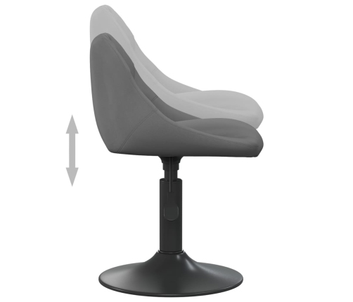 Sillas de comedor giratorias 6 unidades terciopelo gris oscuro