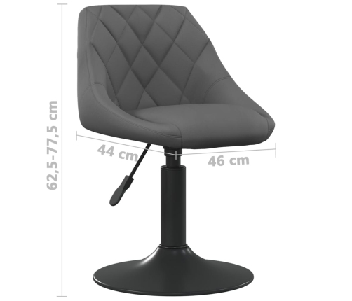 Sillas de comedor giratorias 6 unidades terciopelo gris oscuro