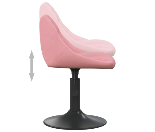 Silla de comedor giratoria 6 uds terciopelo rosa