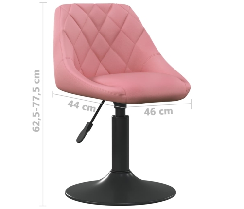 Silla de comedor giratoria 6 uds terciopelo rosa