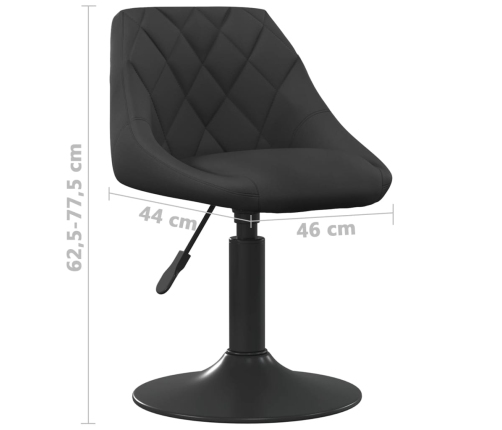 Silla de comedor de terciopelo negro
