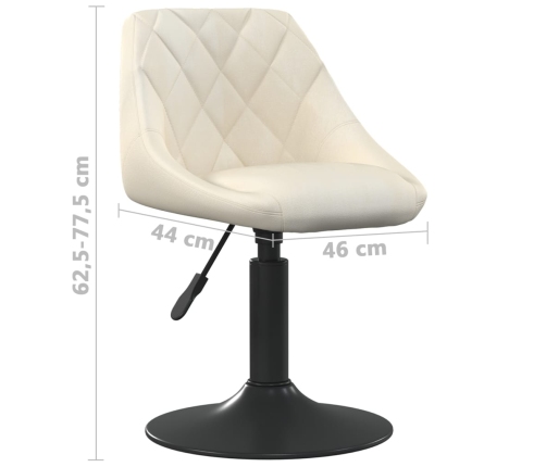 Silla de comedor de terciopelo crema