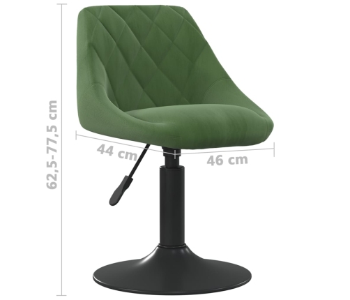 Silla de comedor de terciopelo verde oscuro