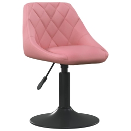 Silla de comedor de terciopelo rosa