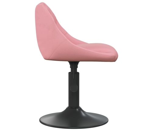 Silla de comedor de terciopelo rosa