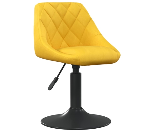 Silla de comedor de terciopelo amarillo mostaza