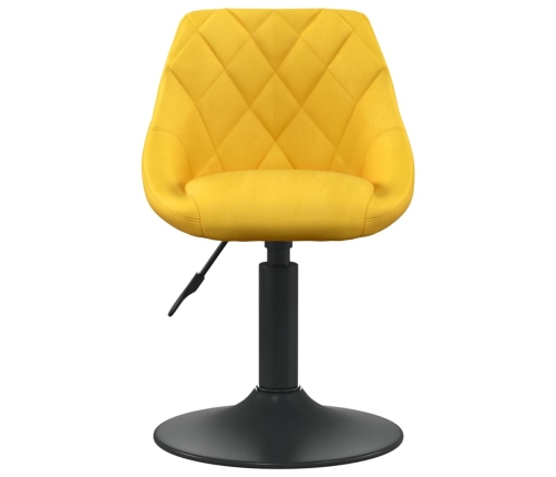 Silla de comedor de terciopelo amarillo mostaza