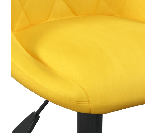 Silla de comedor de terciopelo amarillo mostaza