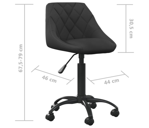 Silla de oficina de terciopelo negro