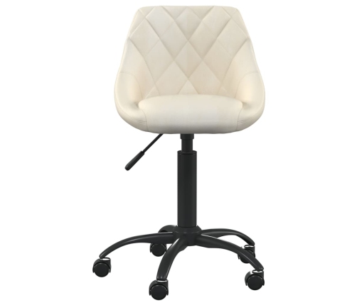 Silla de oficina de terciopelo crema