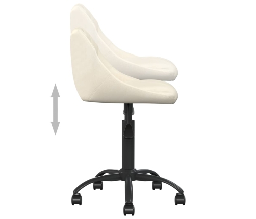 Silla de oficina de terciopelo crema