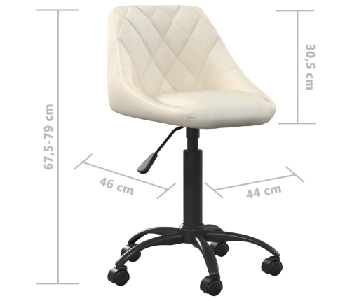 Silla de oficina de terciopelo crema