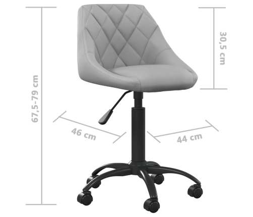 Silla de oficina de terciopelo gris claro