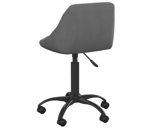 Silla de oficina de terciopelo gris oscuro