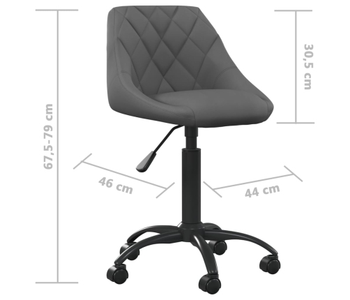 Silla de oficina de terciopelo gris oscuro