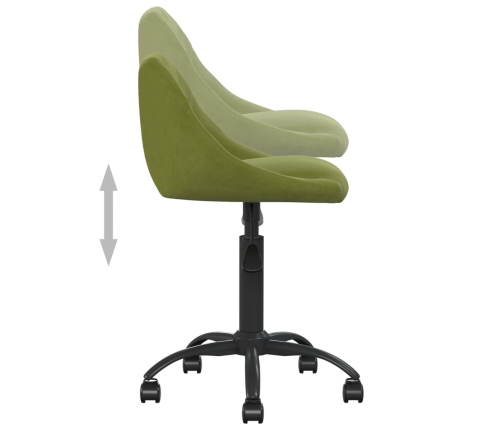 Silla de oficina de terciopelo verde claro