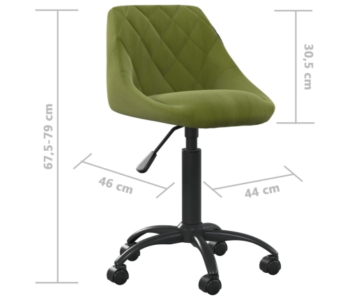 Silla de oficina de terciopelo verde claro