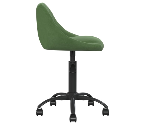 Silla de oficina de terciopelo verde oscuro