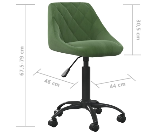 Silla de oficina de terciopelo verde oscuro