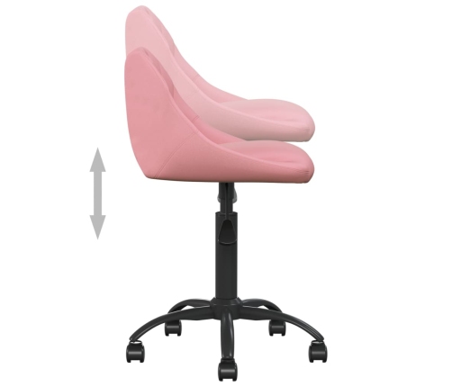 Silla de oficina de terciopelo rosa