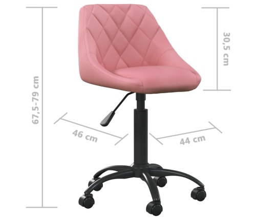 Silla de oficina de terciopelo rosa