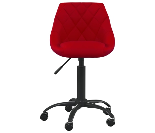 Silla de oficina de terciopelo rojo tinto