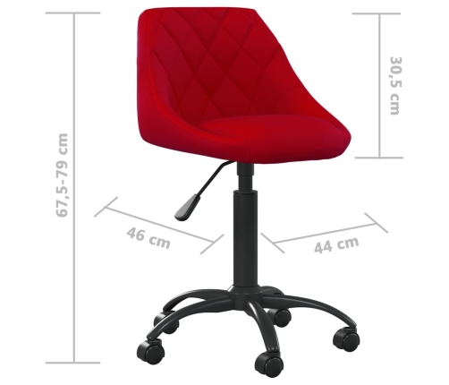 Silla de oficina de terciopelo rojo tinto