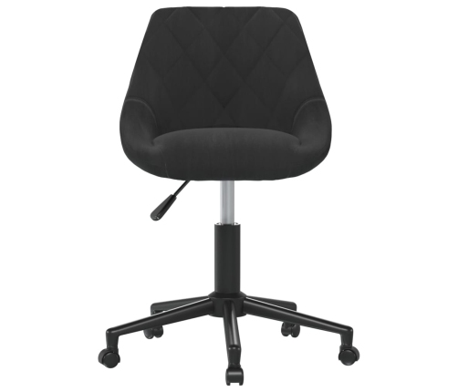 Silla de comedor giratoria de terciopelo negro