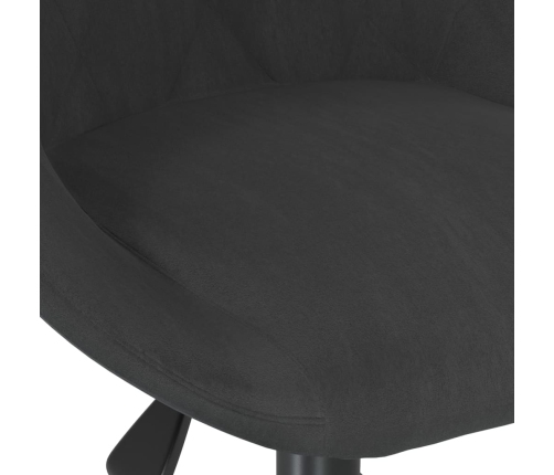 Silla de comedor giratoria de terciopelo negro