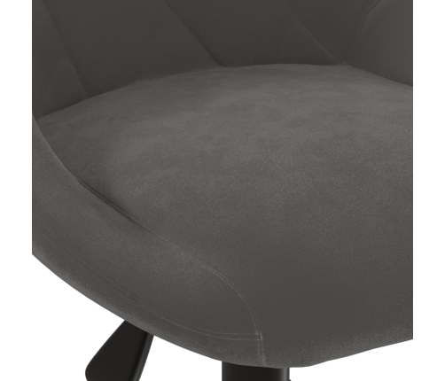 Silla de comedor giratoria de terciopelo gris oscuro