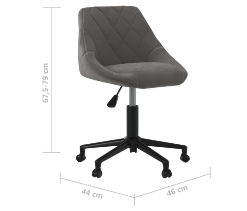 Silla de comedor giratoria de terciopelo gris oscuro