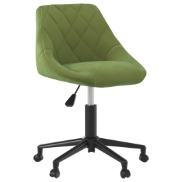 Silla de comedor giratoria de terciopelo verde claro