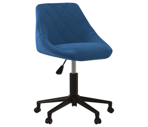 Silla de comedor giratoria de terciopelo azul