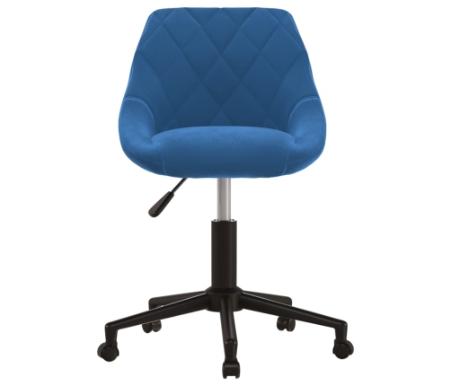 Silla de comedor giratoria de terciopelo azul